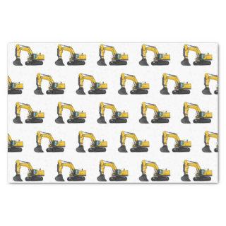 Crawler excavator cartoon illustration tissue paper