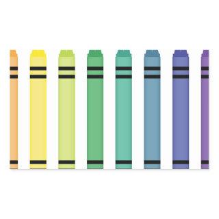 Crayon Colors Rectangular Sticker