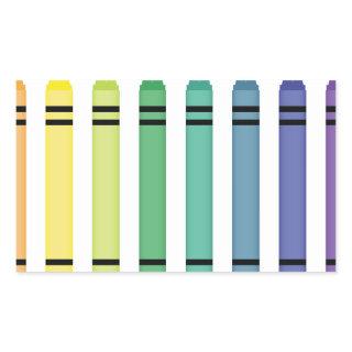 Crayon Colors Rectangular Sticker