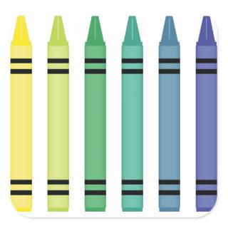 Crayon Colors Square Sticker