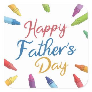 Crayons Happy Father's Day Typography | Sticker