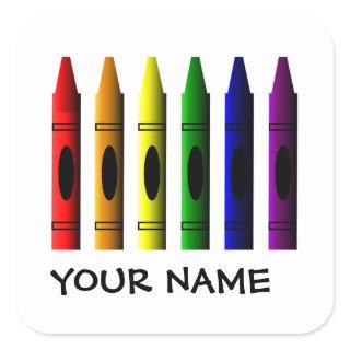 Crayons Name Template Crayon Sticker
