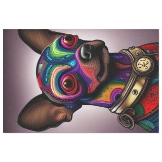Crazy Chihuahua Steampunk Dog Brightly Colored Tissue Paper