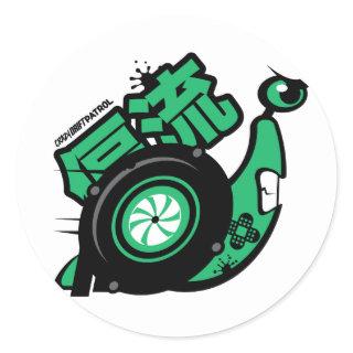 Crazy Drift Patrol - Turbo Snail (green) Classic Round Sticker