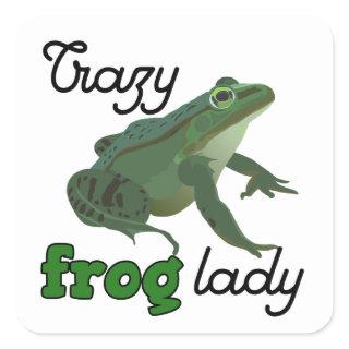 Crazy Frog Lady Frog lover gifts Square Sticker
