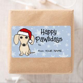 Cream Dachshund Cute Dog Christmas To From Gift Label
