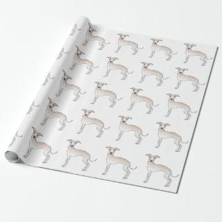 Cream Italian Greyhound Cute Cartoon Dog Pattern