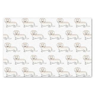 Cream Long Hair Dachshund Cute Cartoon Dog Pattern Tissue Paper