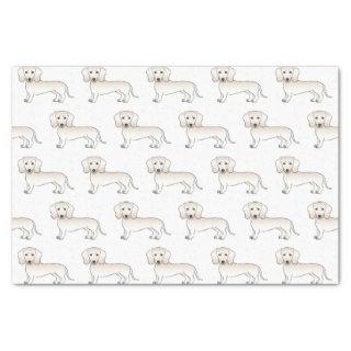 Cream Smooth Coat Dachshund Cartoon Dog Pattern Tissue Paper