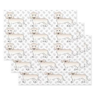 Cream Smooth Coat Dachshund Cartoon Dog Pattern  Sheets