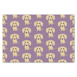 Cream Smooth Coated Dachshund Pattern | Cute Dogs Tissue Paper