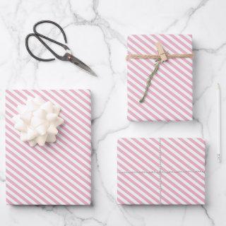 Creamy Pink and White Diagonal Stripes Pattern  Sheets