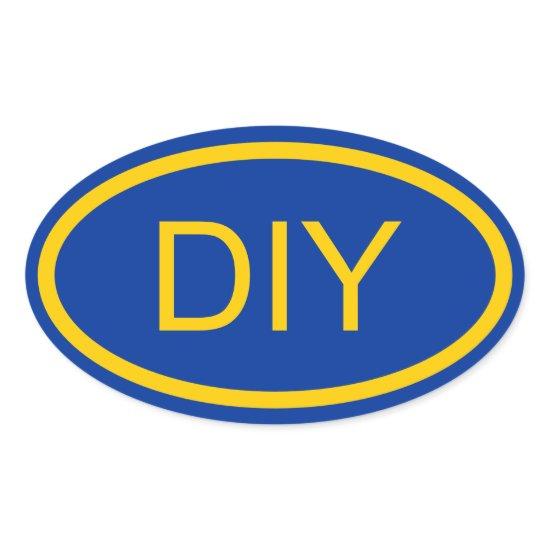 Create a Blue and Gold Euro Style Oval Sticker