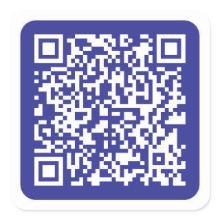 Create a Scannable QR code | Editable Dark Blue Square Sticker