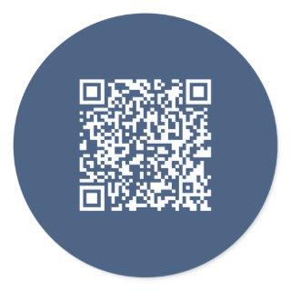 Create a Scannable QR Code | Faded Navy Blue  Classic Round Sticker