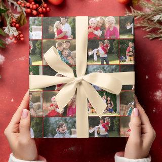 Create Custom 6 Photo Collage Red Gold Christmas