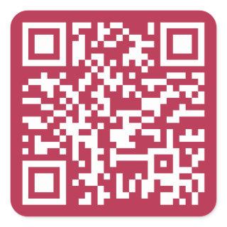 Create Custom QR Code Business Website Address URL Square Sticker