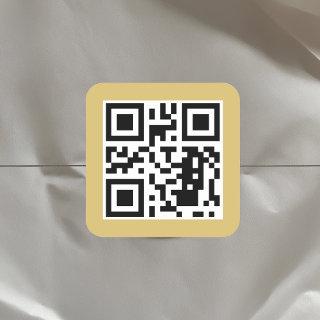 Create Your Custom Business QR Code Gold Square Sticker