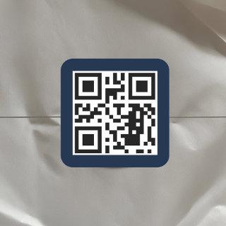Create Your Custom QR Code Elegant Navy Blue Square Sticker