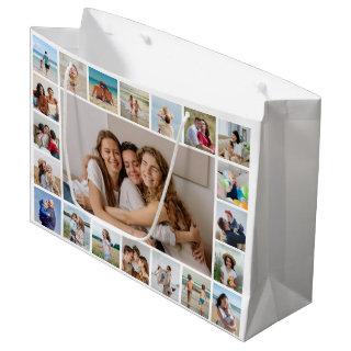Create Your Own 21 Photo Collage Editable Color Large Gift Bag
