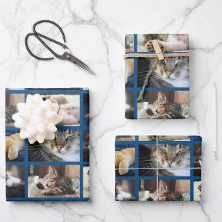 Create Your Own 5 Photo Collage Blue Border  Sheets