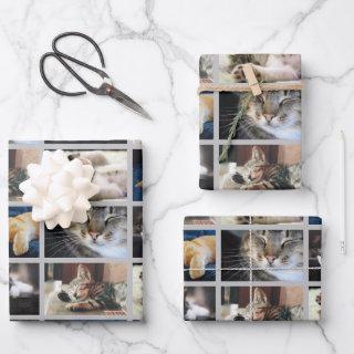 Create Your Own 5 Photo Collage Gray Border  Sheets