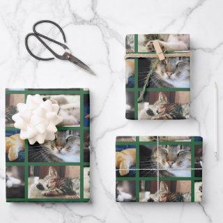Create Your Own 5 Photo Collage Green Border  Sheets