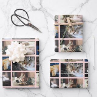Create Your Own 5 Photo Collage Pink Border  Sheets