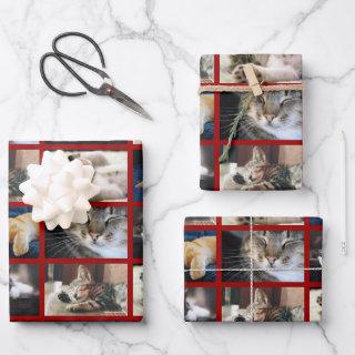 Create Your Own 5 Photo Collage Red Border  Sheets