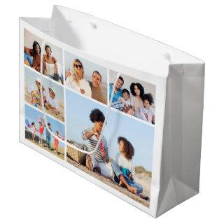 Create Your Own 6 Photo Collage Editable Color Large Gift Bag