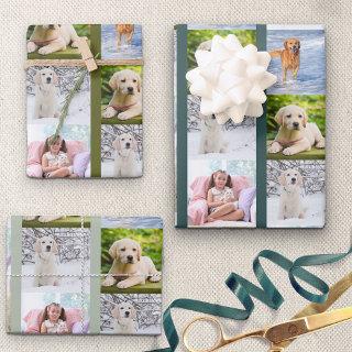 Create your Own 6 Photo Collage Green Set of 3  Sheets