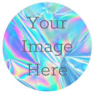 Create Your Own Abstract Metallic Faux Iridescent Classic Round Sticker