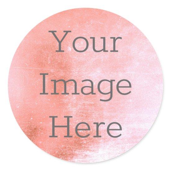 Create Your Own Antique Worn Rose Gold Faux Foil Classic Round Sticker