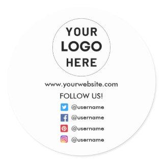 Create Your Own Custom Business  Social Media  Classic Round Sticker