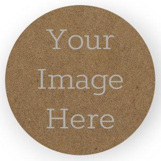 Create Your Own Dark Brown Kraft Paper Board Print Classic Round Sticker