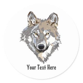Create Your Own Gray Wolf Classic Round Sticker