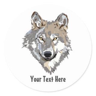 Create Your Own Gray Wolf Classic Round Sticker