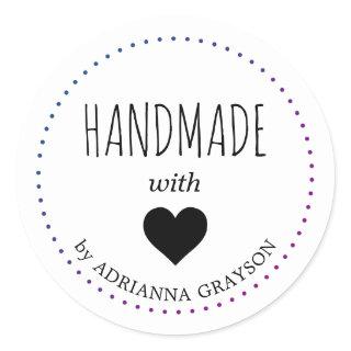 Create Your Own Handmade with Heart Name Classic Round Sticker