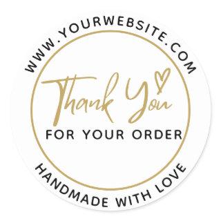 Create Your Own Handmade With Love Thank You Classic Round Sticker