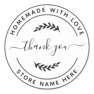 Create Your Own Homemade with Love Thank You Class Classic Round Sticker