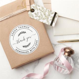 Create Your Own Homemade with Love Thank You Class Classic Round Sticker