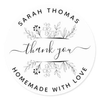 Create Your Own Homemade with Love Thank You Class Classic Round Sticker