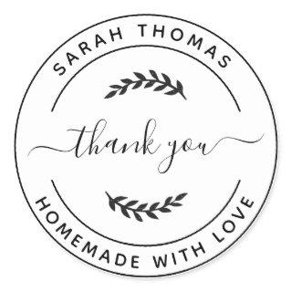 Create Your Own Homemade with Love Thank You Class Classic Round Sticker