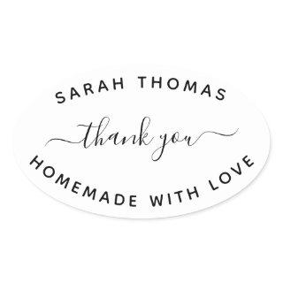 Create Your Own Homemade with Love Thank You Class Oval Sticker
