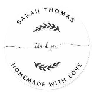 Create Your Own Homemade with Love Thank You Classic Round Sticker