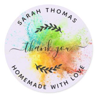Create Your Own Homemade with Love Thank You Classic Round Sticker