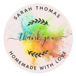 Create Your Own Homemade with Love Thank You Classic Round Sticker