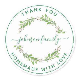 Create Your Own Homemade with Love Thank You Classic Round Sticker