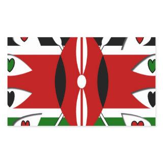 Create Your Own Lovely Colorful Kenya Hearts Rectangular Sticker