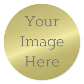 Create Your Own Metallic Antique Brass Faux Foil Classic Round Sticker